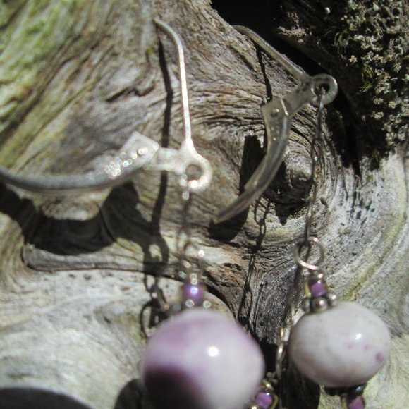 Lepidolite chrystal earrings - Picture 4 of 5